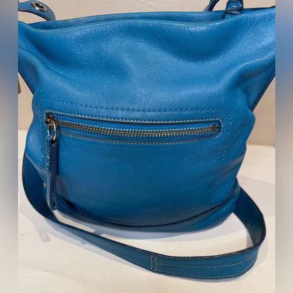 Coach Bleeker Slim Duffle Bag Blue Leather Tassel 2005 1415 Y2K - Picture 4 of 10